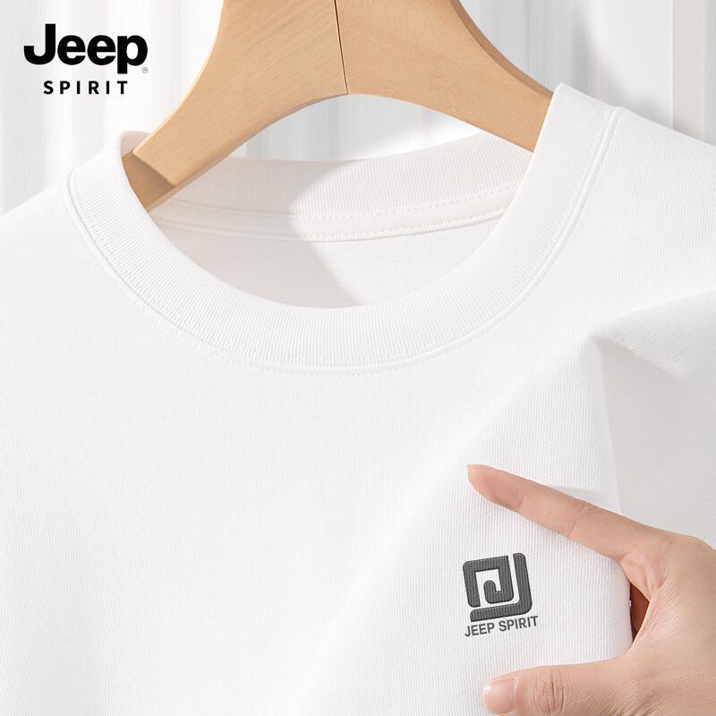 Мужская хлопковая футболка с длинным рукавом свободного кроя JEEP SPIRIT с принтом-эмблемой