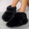 Модные женские пушистые плюшевые теплые ботильоны на осень-зиму, нескользящие зимние ботинки, повседневные, большой размер 44, короткие ботинки из искусственного меха для женщин