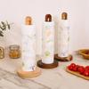 Wooden Paper Towel Holder Kitchen No-Punch Paper Roll Holder Rag Clingfilm Fresh Bag Vertical Solid Wooden Organizer