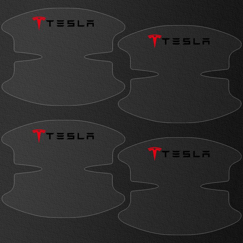 8 шт. Прозрачная защитная наклейка на чашу ручки двери автомобиля от царапин для Tesla Model 3 S X Y Style Roadster Invader Coil Mod WYE K80