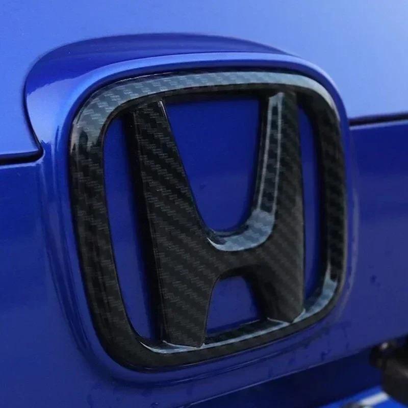 CNJ1 Upgrade ABS 5 Colors(Carbon Fiber/Red) for Honda Civic Emblem Badges Kit 8/9.5/10/11 Gen 2006-2022, Front+Rear Logo Replacement