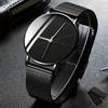 Fashion Ultra Thin Watches Simple Men Business Stainless Steel Mesh Belt Quartz Wrist Watch Men Gift