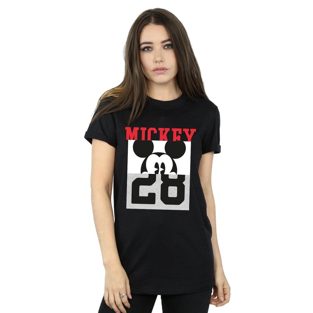 Disney Womens/Ladies Mickey Mouse Notorious Split Cotton Boyfriend T-Shirt
