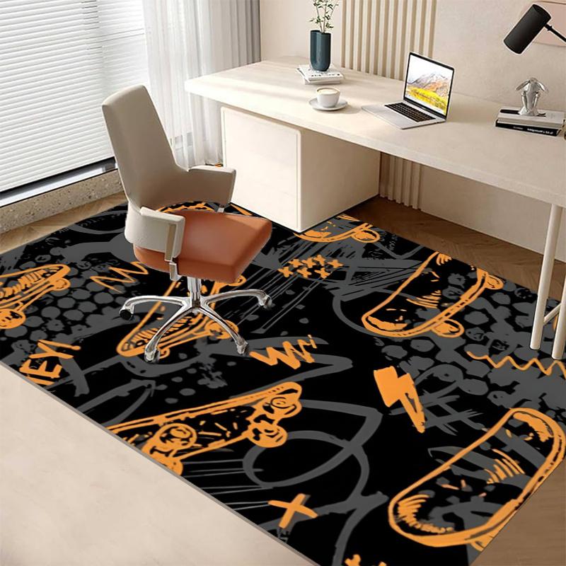 skateboard Printed Carpet, for Office Chair Living Room Bedroom Kitchen Room Decor Gifts.