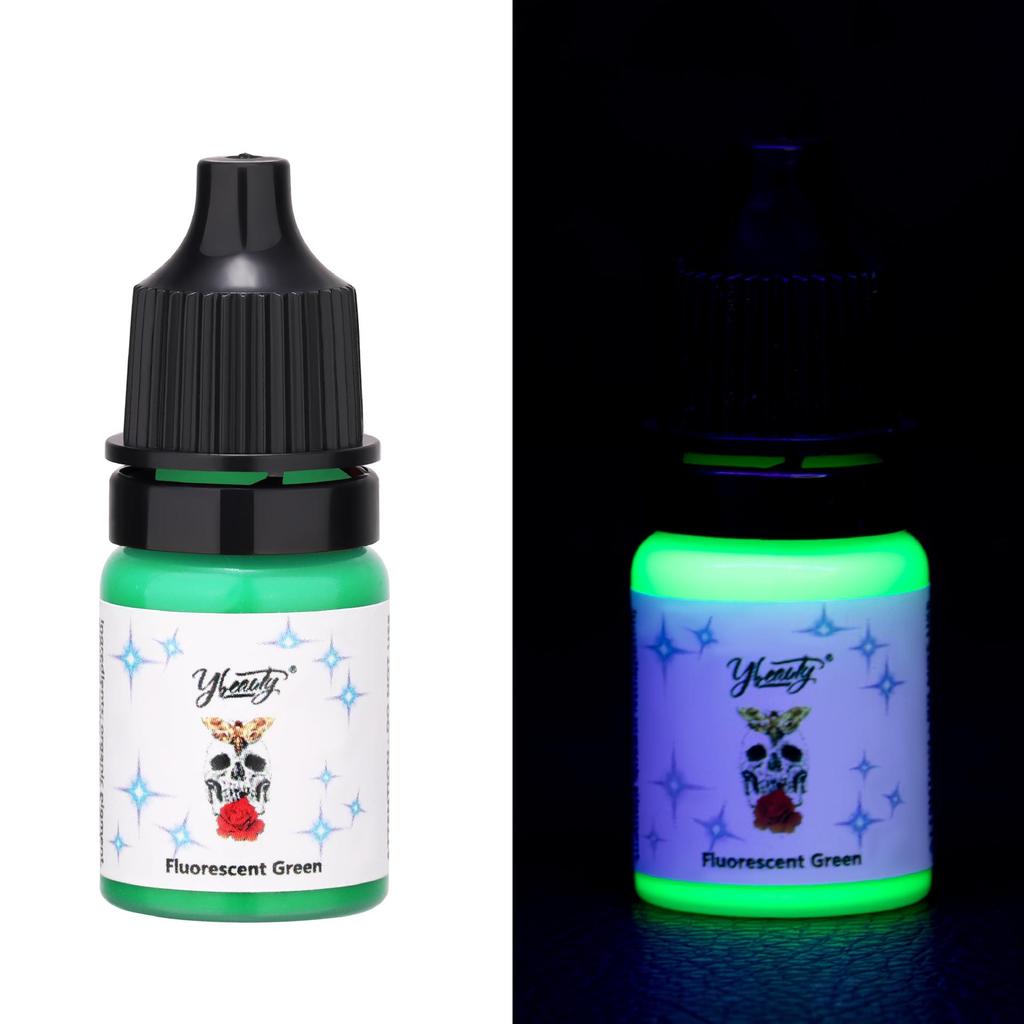 Флуоресцентные чернила для татуировок Набор из восьми цветов: Светящийся пигмент для макияжа для практики татуировки