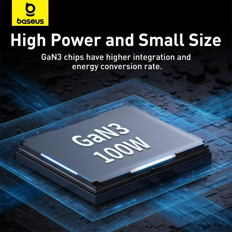 Baseus GaN3 Pro 100W настольное быстрое зарядное устройство Dual USB + Dual Type-C для смартфона, ноутбука, планшета