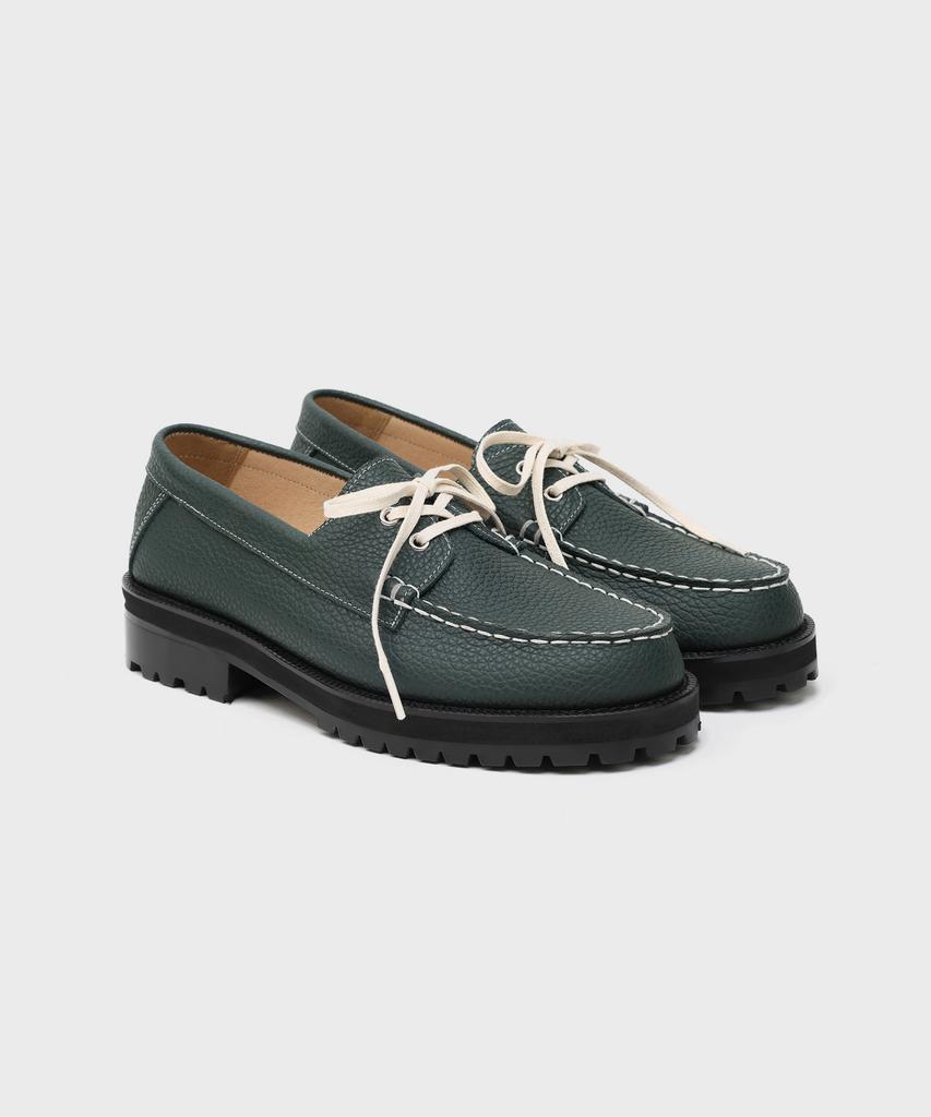 Firenze Atelier [Vibram] Стандартная Повседневная Подошва Лоферы 5099 [Глубокий Зеленый Emboss]