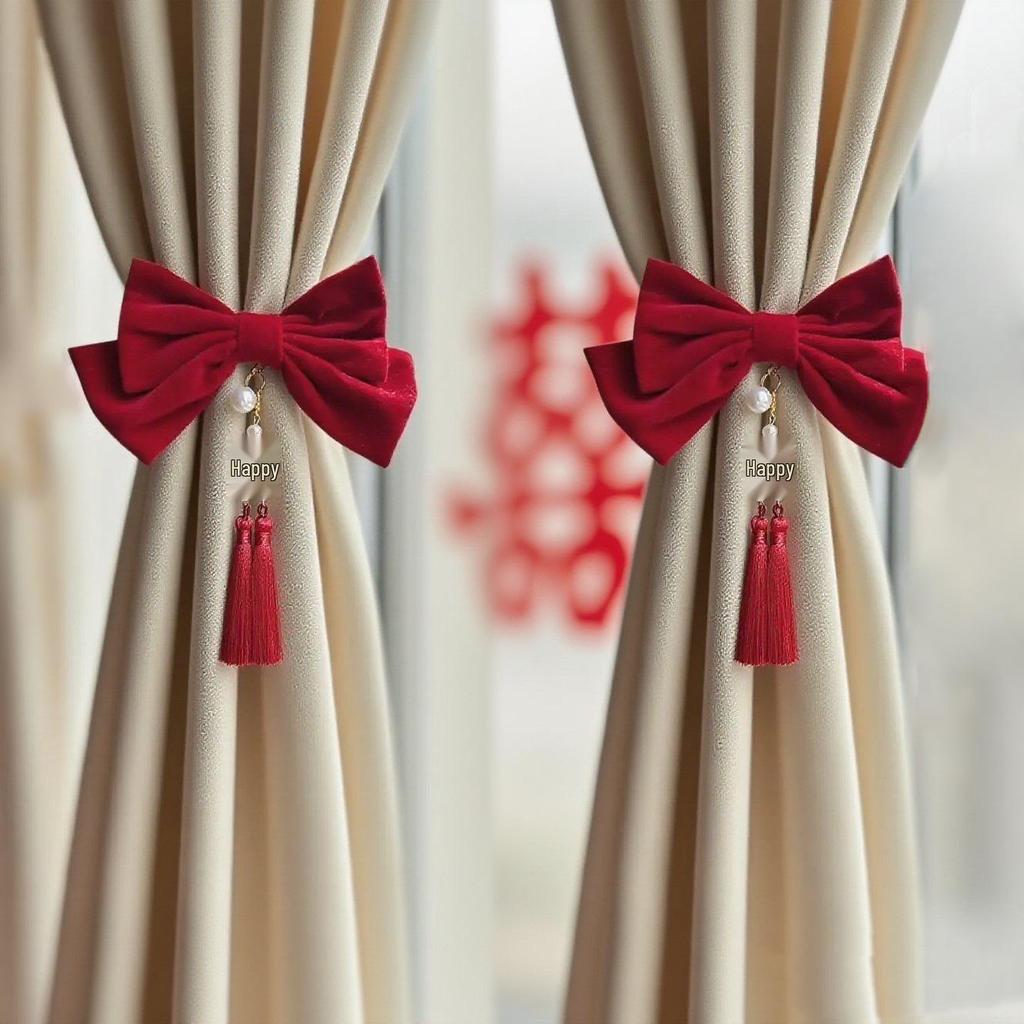 Элегантные красные подхваты для штор для свадьбы или декора гостиной – Пара