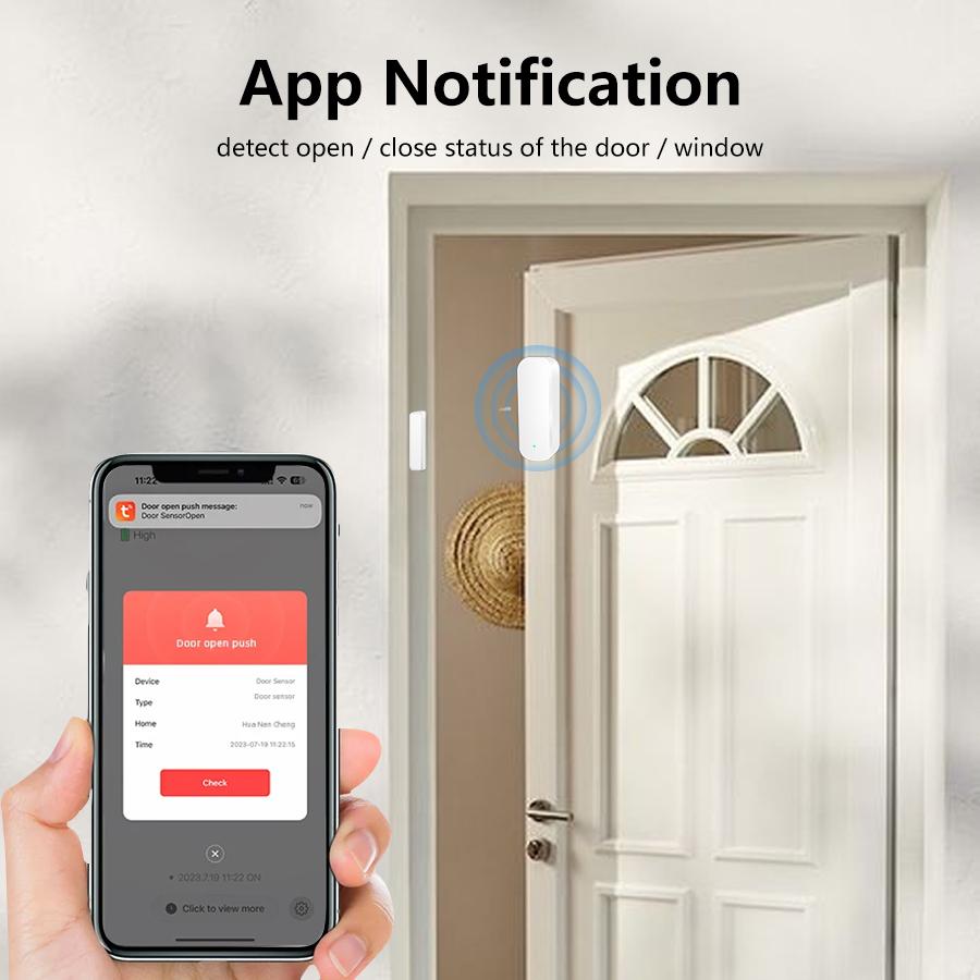Tuya Wifi Датчик Двери Датчик Входа Окна Охранная Сигнализация Двери Умная Жизнь Магнитный Для Яндекс Алиса Google Assistant