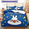 3pcs Miffy3 Cover Set - Personalized Name, HD Printed Bedding with 1 Cover and 2 Pillowcases - Perfect for Home Decor, Easy Care