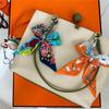 Hand-Woven Pendant Bow with Matching Bag Handle and Keychain Ribbon for Women