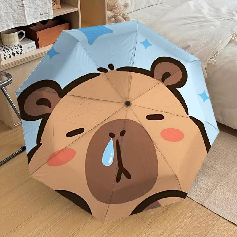 1PC Bear Cry Umbrella-8-Rib Reinforced, Automatic Open, Lightweight & Durable, Cute Fashion Accessory for Outdoor-T353