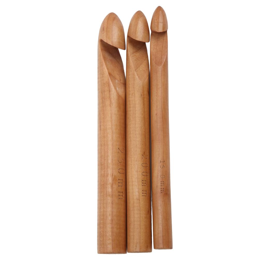 Большие крючки для вязания 20 см Эргономичный дизайн Премиальный натуральный бамбук Глянцевый крючок для вязания