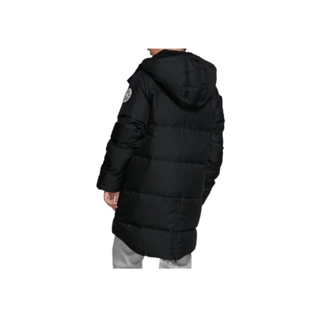 Nike Однотонная флисовая куртка-пуховик с несколькими карманами и логотипом на молнии с капюшоном, детская верхняя одежда, черный цвет HA5138-023