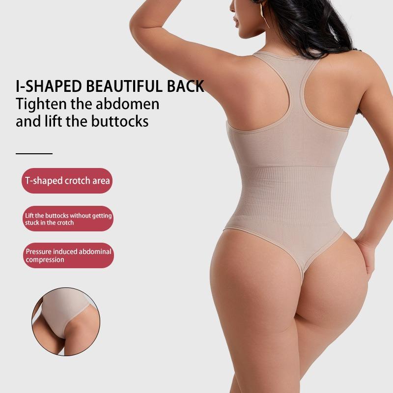 Body-shaping Vest with Back Support and Thong-style Fastening Postpartum Slimming Bodysuit