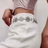 Hollow Out Metal Belts Adjustable Flower Chain Belt Fashion Metal Concho Belt  Women