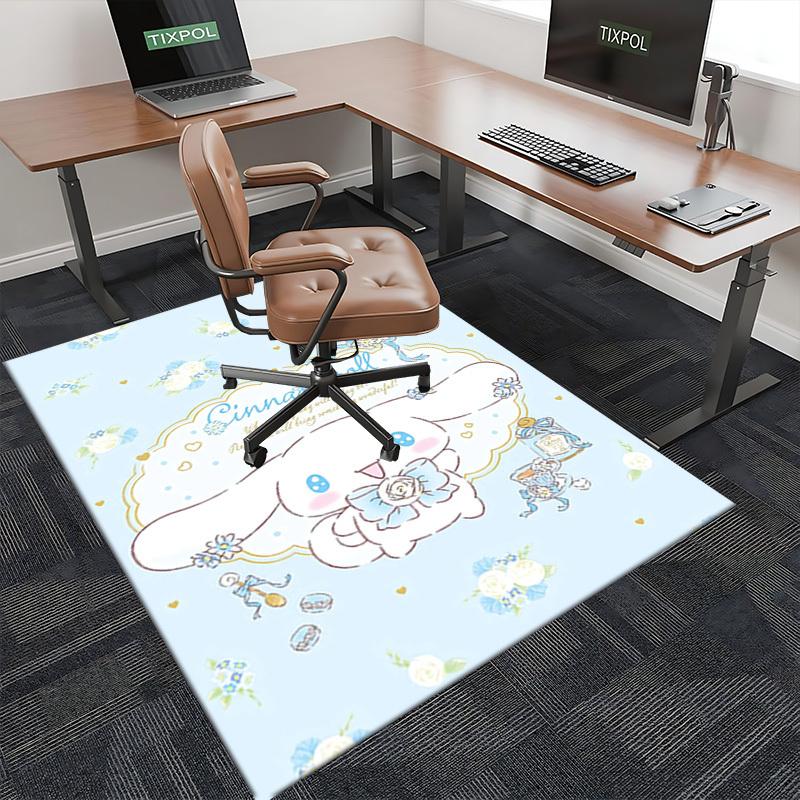 Cinnamoroll Anime Cartoon Design Office Chair Mat Non-Slip Carpet Suitable for Home Decor Living Room Bedroom Game Room Dormitory Gift All Seasons.E02