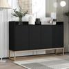 Sideboard Kommode In Minimalist Style, Modern Buffet Cabinet with 4 Doors, Metal Legs, Chest of Drawers with Adjustable Shelf