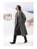 Fan Si Lan En Diamond Draped White Double-Sided Wool Coat for Women - Autumn/Winter Woolen Jacket