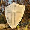 Templar Crusader 60.96 Cm Silver Cross Shield Medieval Knight Shield for LARP, Cosplay Decor Handcrafted Warrior Prop
