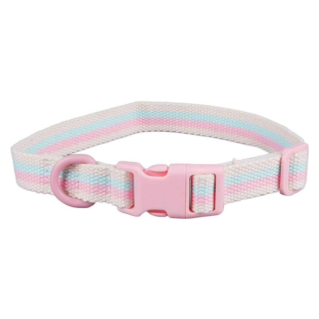 Dog Collar Fashion Stripes Polyester Comfortable Durable Adjustable Pet Collar for Small and Medium Dog