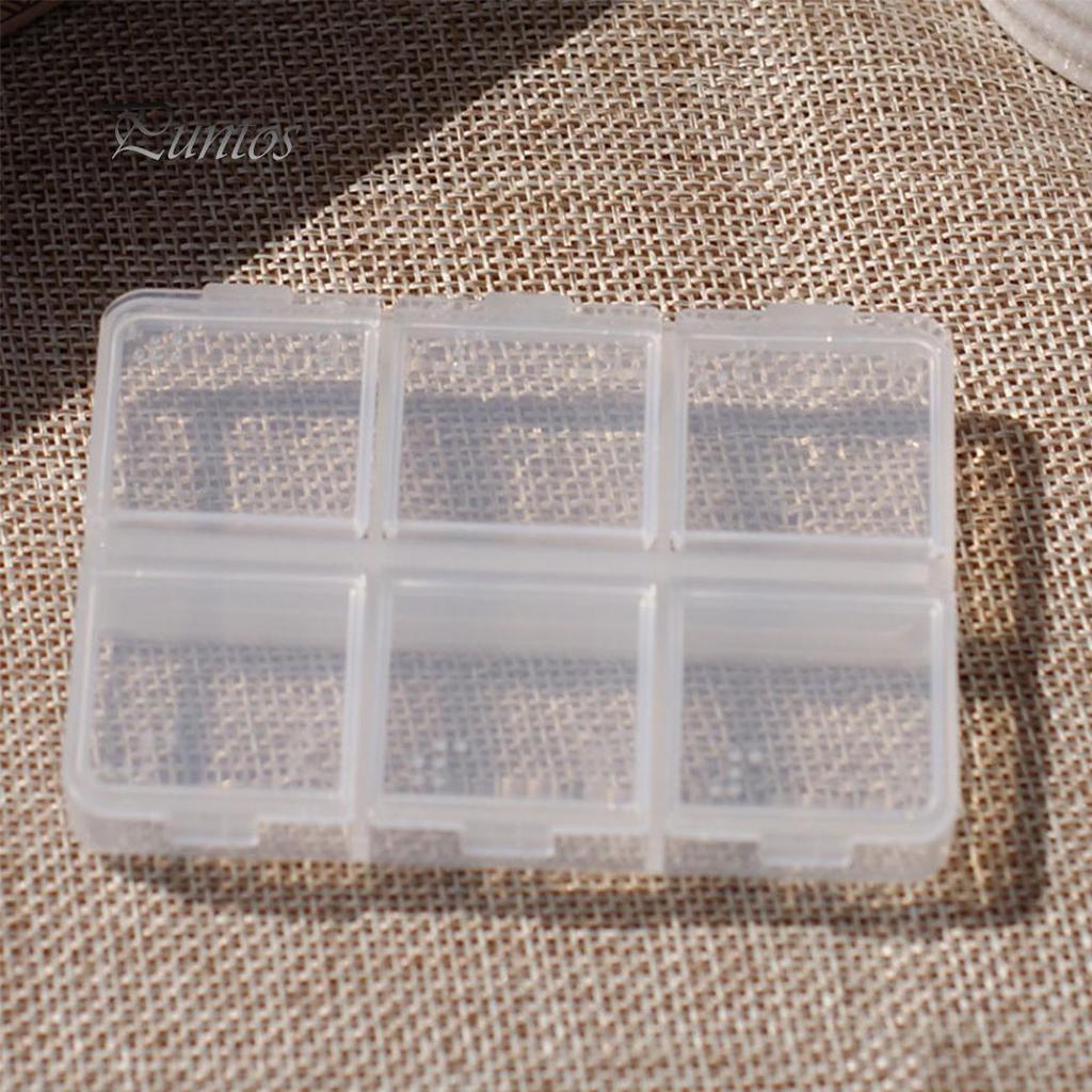Пустой прозрачный шрифт Брайля, 6 ячеек, таблетки, лекарства, чехол для хранения лекарств, пластиковая коробка, портативный