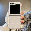 Love Heart Print Clear Folding Phone Case For Samsung Galaxy Z Flip 7 6 5 4 3 Hard Transparent Cover For Samsung Z Flip7 Flip6