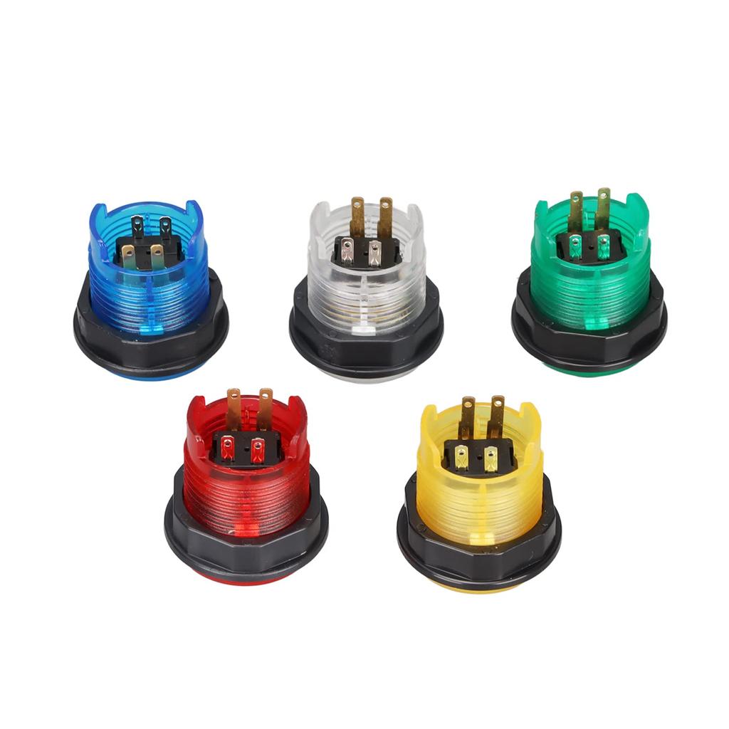 5pcs 28mm Arcade LED Light Push Buttons with Switch for Arcade Machine Game Joysticks (12V)
