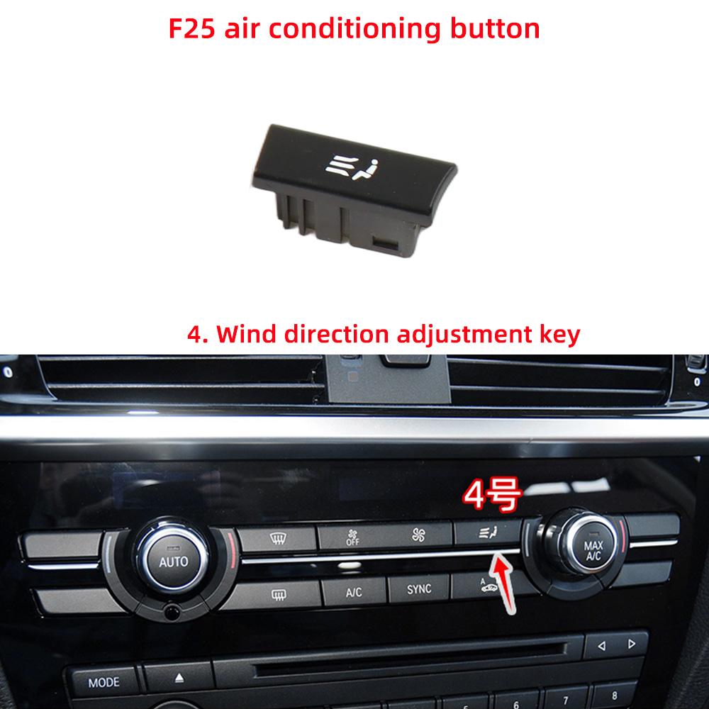 Car Air Conditioning AC Button Venlitation Key Cap Repair Kit Replacement For BMW X3 X4 Series F25 F26 2011-2017 64116825513