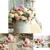 Luxurious 10 Heads Artificial Silk Hydrangea Fake Flowers For Stylish Interior Decoration