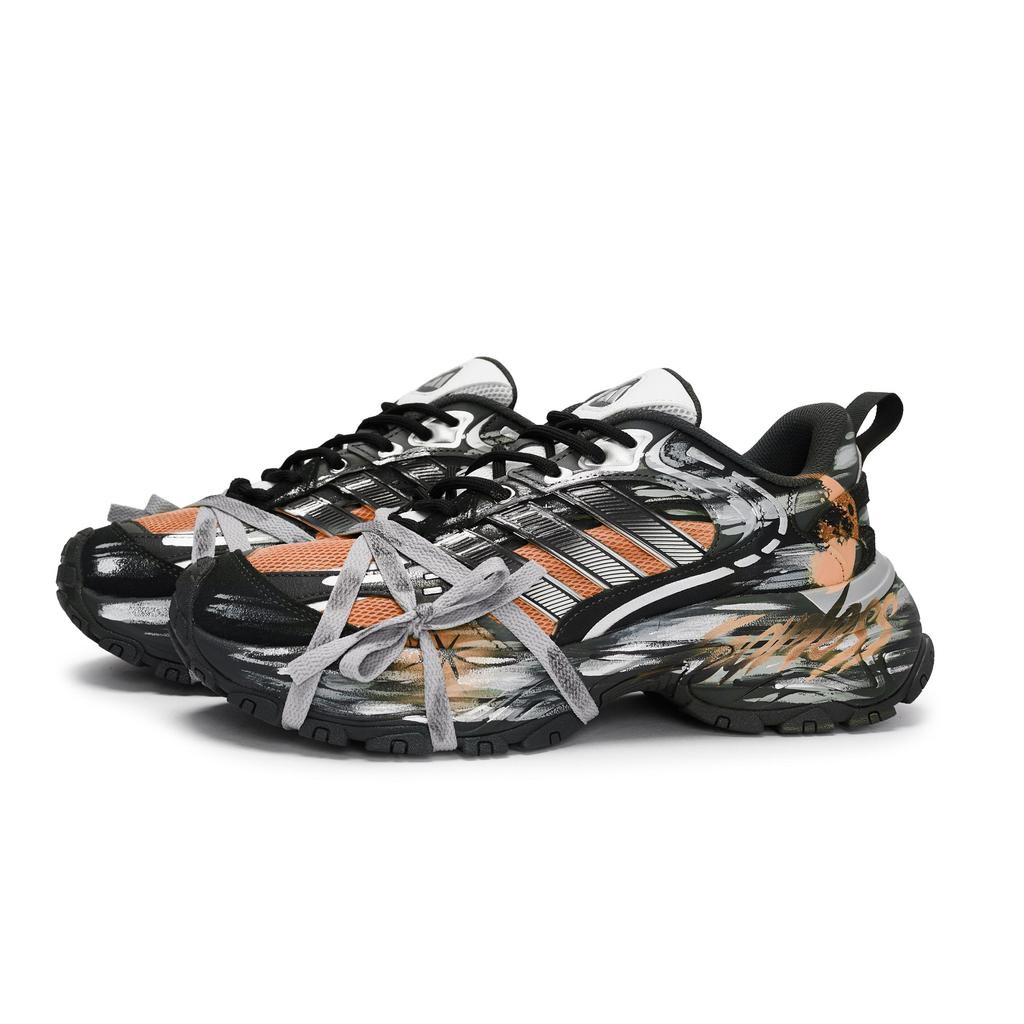 adidas SHADOW FEVER Moonfall Нескользящие Устойчивые к истиранию Низкие Кроссовки на массивной подошве Унисекс Черный Оранжевый Красный JR0040(Team80-S-BOX)