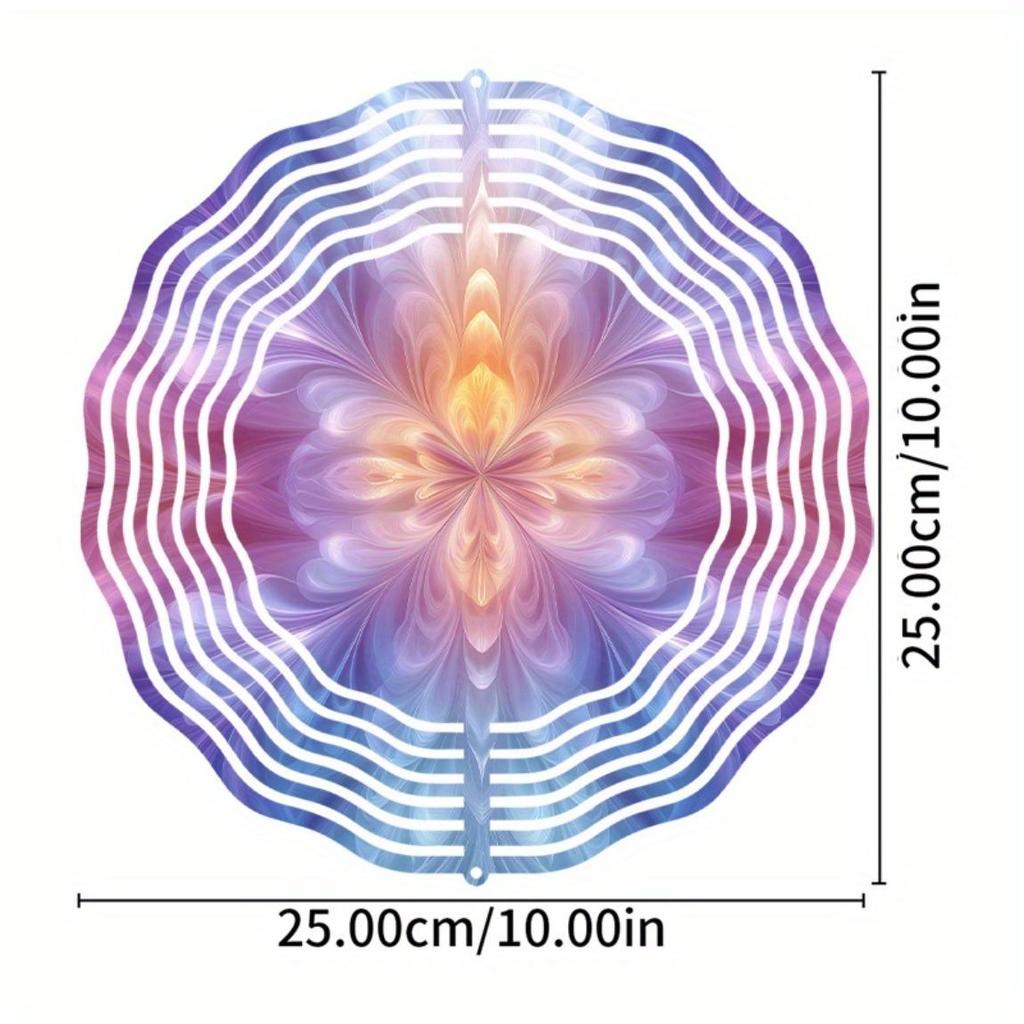 10 Inch Bohemian Mandala Wind Chime No Battery Needed with 360 Degree Rotating Hook for Garden Patio Decor Perfect Holiday Gift for Family