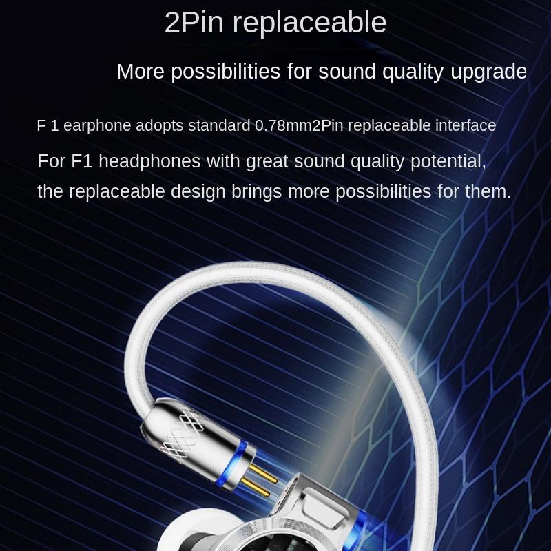 NiceHCK Флагман F1 с плоской плоской диафрагмой Hi-Fi наушники-вкладыши со сменным кабелем Металл Алюминиевый сплав