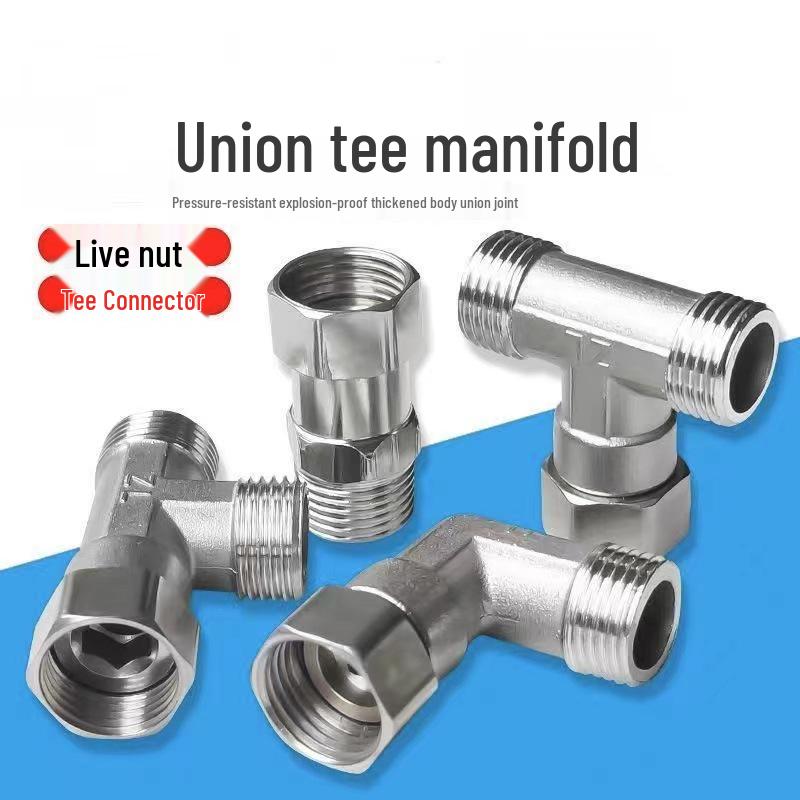 Precision Cast Stainless Steel Union Tee - Male to Dual Female Threaded Elbow Pipe Fitting
