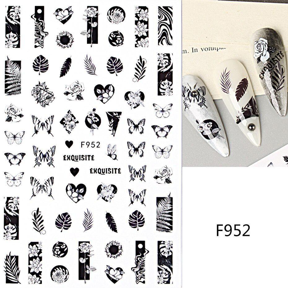 Cute Halloween Evil Nail Design Sticker Green Cartoon Skull Ghost Spooky 3D Punk Manicure Slider Decals DIY Nail Art