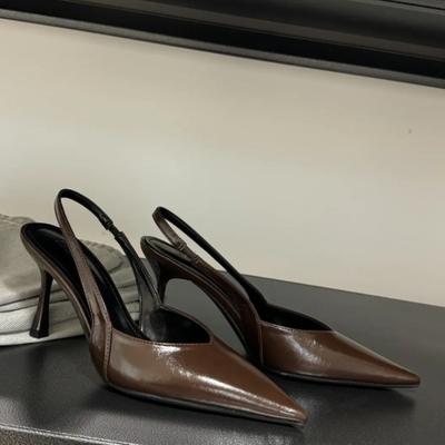 Модные женские босоножки на высоком каблуке с острым носком, элегантная обувь, сексуальные модные туфли-лодочки, новинка 2025 года, роскошный дизайнерский бренд, платье, Zapatillas De Mujer