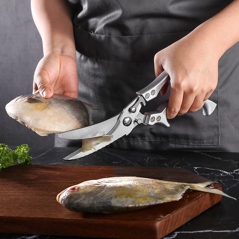 Кухонные мощные ножницы для куриных костей, ножницы для резки курицы, утки, рыбы, ножницы из нержавеющей стали, весы, чистые ножницы для повара, нож