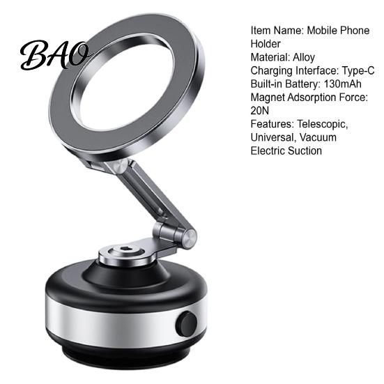 Heavy Duty Magnetic Phone Holder Electric Vacuum Suction Cup for Car, 360 Degree Rotating Dashboard Adjustable Cell Car Mount with 16pcs N52 Magnets,