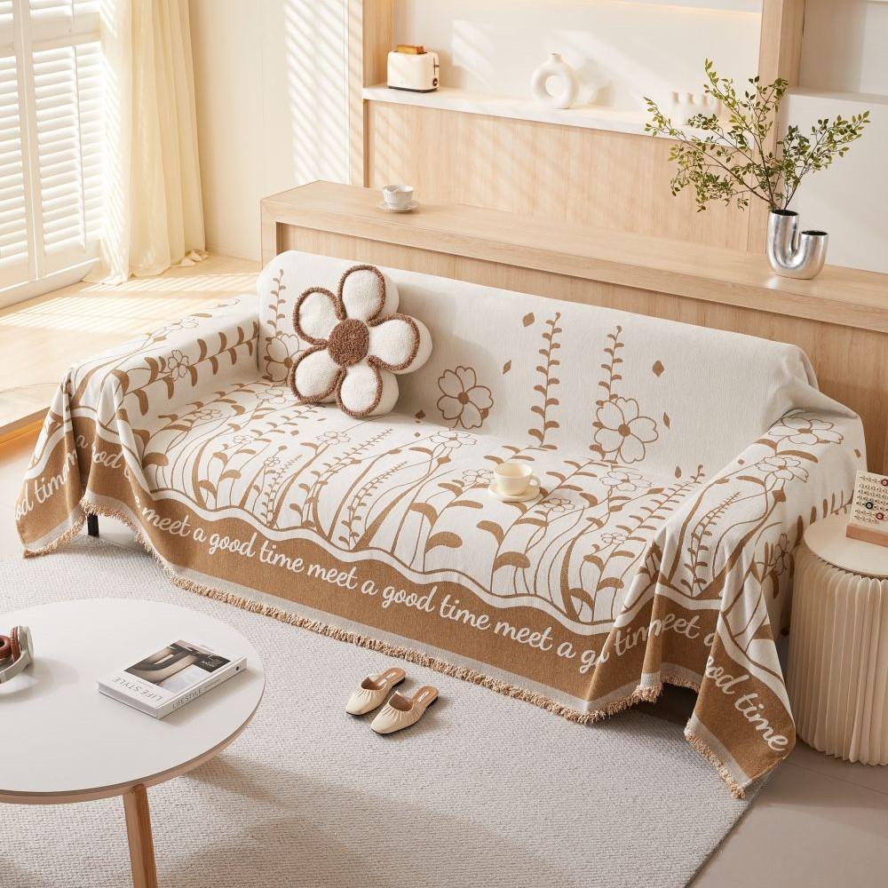 Funda Sofa Home Синель Цветы Диван Коврик Пледы Всесезонный Кемпинг Пикник Одеяло Чехол Чехол для Дивана