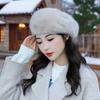 Новый берет Женская шапка из норки Тыква Иностранный стиль Мода Утолщенная Универсальная Восьмиугольная шляпа Зимняя теплая шапка