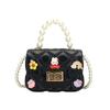 Button Girls Golden Rabbit Pattern Crossbody Bag Rainbow Pattern Bags Daily