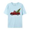 Crafty Merry Christmas Tree On Red Plaid Pickup T-Shirt Men Round-Neck Camisas Casual Tshirt Soft Cotton Fit Tee