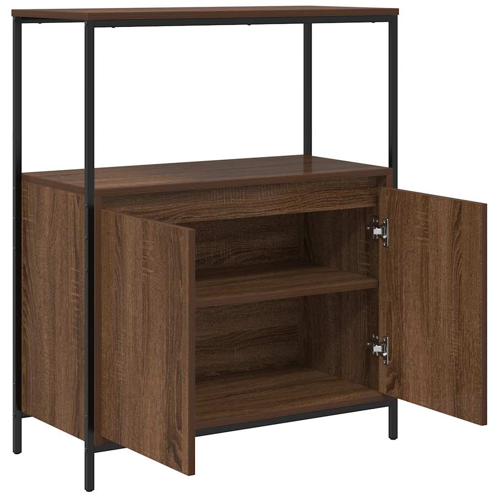 Bathroom Cabinet with Shelves Brown Oak Effect 76.5 x 35 x 95 cm