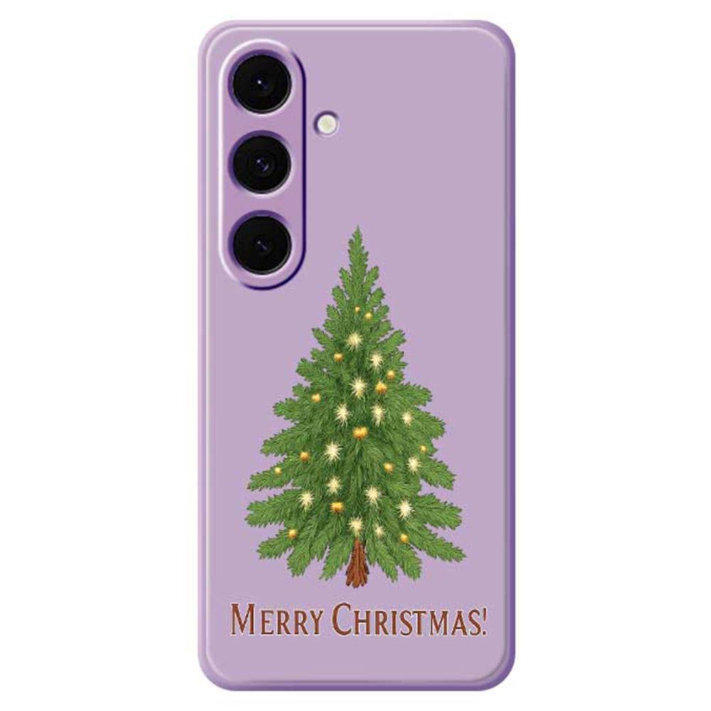 For Samsung Galaxy S25+ Case Christmas Tree Pattern Printing Straight Edge TPU Phone Back Cover