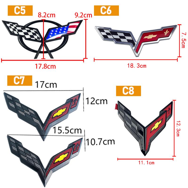 3D ABS Автомобильный Значок Для Chevrolet Corvette C5 C6 C7 C8 Задний Багажник Передний Капот Наклейка Заменяющий Значок Внешнее Украшение