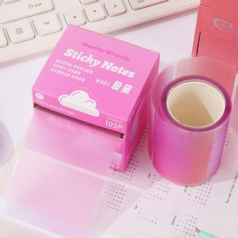 105Sheets/roll Pull-out Student Stationery Sticky Notes Transparent Color Planner Sticker