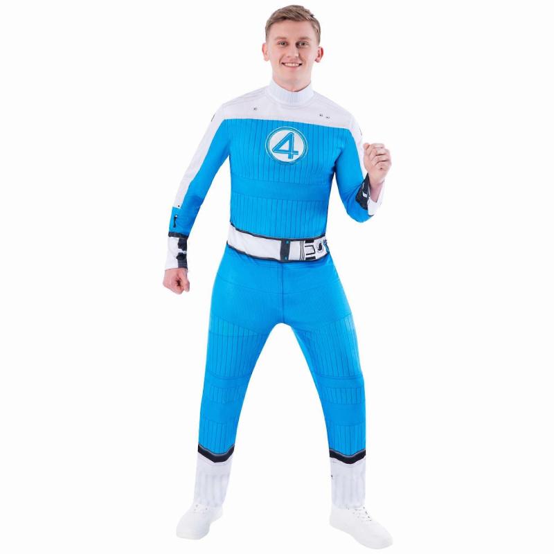 Human Torch The Fantsatic 4 Marvel Superhero Fancy Dress Up Adult Mens Costume