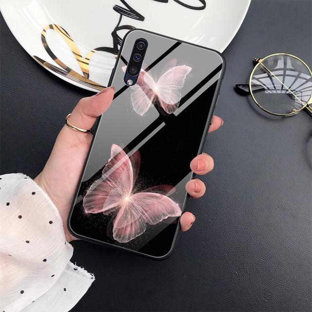 Butterfly Protection Shell For Samsung Galaxy A71 A72 A70 A73 A53 A13 5g A03 A22 A21s A03 Core A42 A52 Tempered Glass Cover