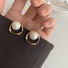 Imitation Pearl Earring for Women Gold Color Round Stud Earrings Christmas Gift Irregular Design Unusual Earrings Bijoux Femme