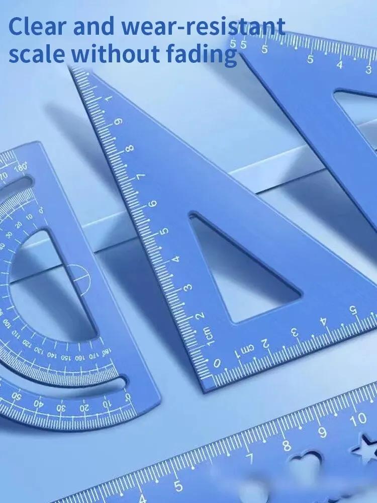 Набор металлических чертежных инструментов из 4 предметов с коробкой для хранения, набор измерительных линеек для студентов, многофункциональный набор